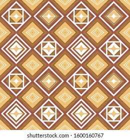 Seamless pattern with geometric ornament, consisting of a variety of stylized squares. Vector illustration