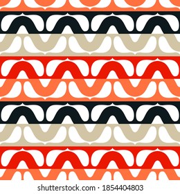 Seamless pattern with geometric ornament on a white background.
