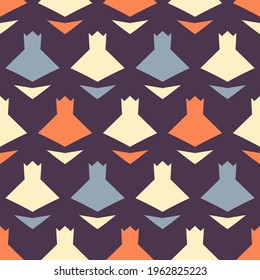Patrón sin foco con ornamento geométrico. Ilustración abstracta retro.