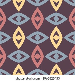 Seamless pattern with geometric ornament. Retro abstract illustration.