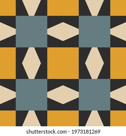 Seamless pattern with geometric ornament. Retro abstract illustration.