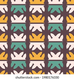 Patrón sin foco con ornamento geométrico. Ilustración abstracta retro.