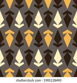 Seamless pattern with geometric ornament. Retro abstract illustration.