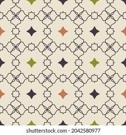 Seamless pattern with geometric ornament. Retro abstract illustration.