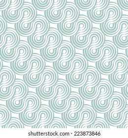 Seamless pattern. Geometric ornament. Stylish background with monochrome striped loopy tape. Vector repeating texture
