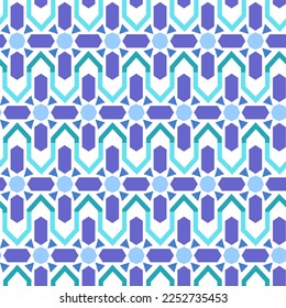Seamless pattern in geometric ornamental style. 