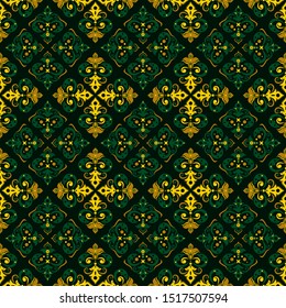 Seamless pattern with geometric ornate ethnic style. Vector Floral Illustration in asian textile. vector design inspiration. creative fabric motif