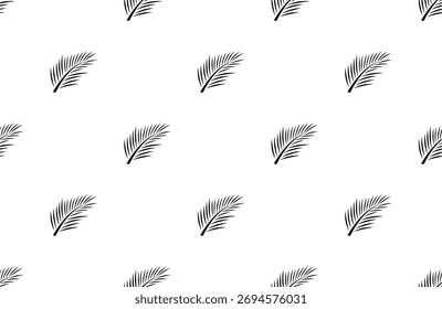 seamless pattern with geometric palm leaves