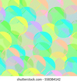 Seamless pattern geometric pastel colorful simple comb or brush looking pieces made from circles together funny modern