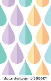 Seamless pattern of geometric patterns with water droplets as a motif, illustration