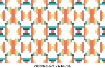 Los patrones de píxeles geométricos, crochet y tejido del patrón son tradicionales. arte en píxeles, estilo azteca. diseño de texturas, tejidos, prendas de vestir, decoración, alfombras, alfombras, bolsos