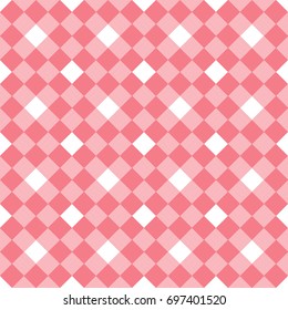 Seamless pattern with geometric prints. Pink and white background