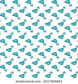 Seamless Pattern with Geometric Protractor Icons in Blue and White