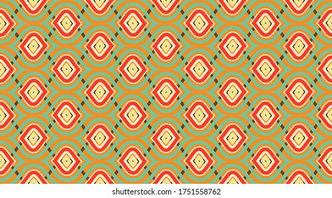 Seamless pattern geometric.  Retro fabric texture wallpaper.  Repeating tile interior design background.  Seamless vector pattern. 
