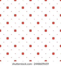 Seamless pattern of the geometric roses in Ukrainian embroidery style