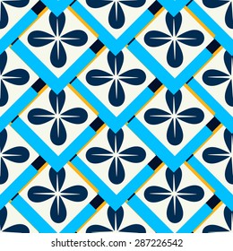 Seamless pattern with geometric shapes in 70s style. Vector pattern for web, print, wallpaper, home decor, textile, wrapping paper, fabric and invitation backgrounds.