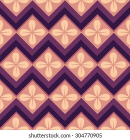 Seamless pattern with geometric shapes in 70s style. Vector pattern for web, print, wallpaper, home decor, textile, wrapping paper, fabric and invitation backgrounds.