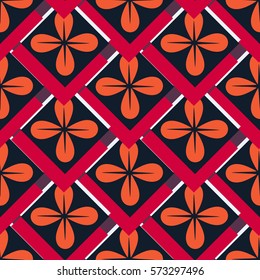 Seamless pattern with geometric shapes in 70s style. Vector pattern for web, print, wallpaper, home decor, textile, wrapping paper, fabric and invitation backgrounds.