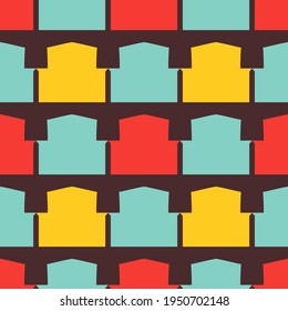 Seamless pattern with geometric shapes. Abstract retro illustration.