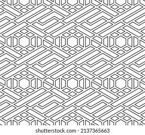 Seamless pattern with geometric shapes. Abstract embroidery background. Monochrome mosaic. Digital paper, web-design, textile press, background. Vector graphic.