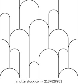 Seamless pattern with geometric shapes. Abstract background. Line art. Vector illustration. Texture for print, textile, fabric, packaging.