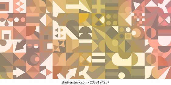 Seamless pattern of geometric shapes. Abstract art idea for wall design, paintings, posters, covers, wallpapers, decorations, prints and interior. Geometry in design