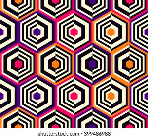 Seamless pattern of geometric shapes. Geometric abstract background with hexagon.
