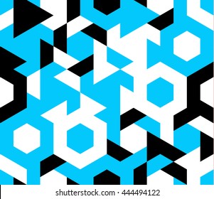 Seamless Pattern Of Geometric Shapes. Geometric Abstract Background With Hexagon.