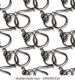 Seamless pattern with geometric shapes. abstraction. Black and white