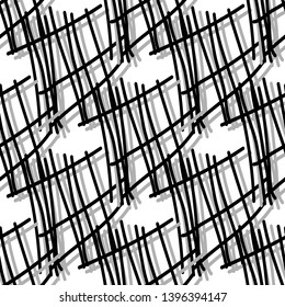 Seamless pattern with geometric shapes. abstraction. Black and white