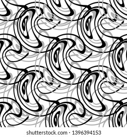 Seamless pattern with geometric shapes. abstraction. Black and white