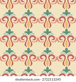 Patrón sin fisuras con Formas geométricas. Azulejo Azulejo sin costuras. Patrón en estilo oriental. Decoración portuguesa y española. Azulejo de cerámica floral. Vector dibujado a mano ilustración. eps10
