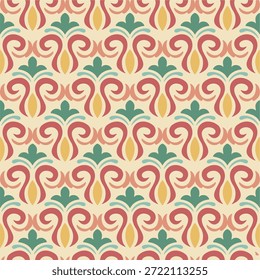 padrão contínuo com formas geométricas. Azulejo sem costura. Padrão em estilo oriental. Decoração portuguesa e espanhola. Ladrilho cerâmico floral. Ilustração desenhada à mão vetorial. eps10