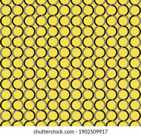 Seamless pattern of geometric shapes background with 2021 year trendy yellow and gray colors. Flat design. Vector illustration