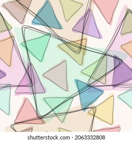 Seamless pattern of geometric shapes for banners, covers, textures, textiles and simple backgrounds in a minimalist style. Flat design.