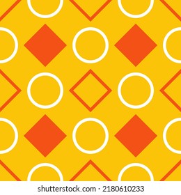 Nahtloses Muster aus geometrischen Formen. Schöner, nahtloser Hintergrund in orangefarbenen Rot-Weiß-Farben. Vektor eps10