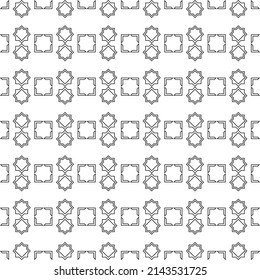 Seamless pattern of geometric shapes. Black and white arabic patterns