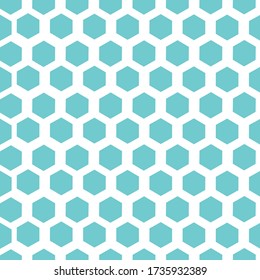 Patrón sin foco - formas geométricas. Hexagones azules sobre un fondo blanco. Se puede utilizar para tejidos.
