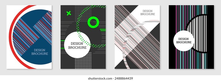 Seamless pattern of geometric shapes. Bright seamless pattern. Set of 3 patterns. Design for fabric, wallpaper, wrapping paper. Vector