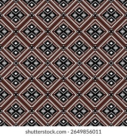 padrão sem costura com formas geométricas projeto de fundo marrom para tapete, cortina, roupas, tecido, papel de embrulho, telhas, têxteis, batik, textura e wallpaper.Vetor fundo.