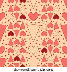 Seamless pattern of geometric shapes. Childhood pattern with simple geometric shapes. 