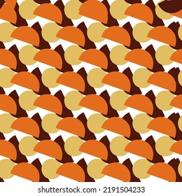seamless pattern of geometric shapes circle semicircle randomly arranged
