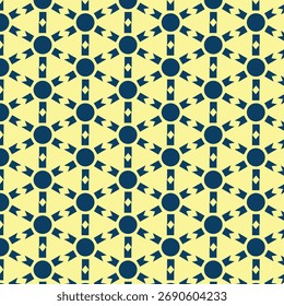 Seamless pattern of geometric shapes circles arrows and diamonds design