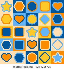 Seamless pattern of geometric shapes. Color template for creative design, covers, posters, banners, clothing, interior, wallpaper and design ideas