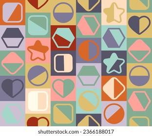 Seamless pattern of geometric shapes. Color template for creative design, covers, posters, banners, clothing, interior, wallpaper and design ideas