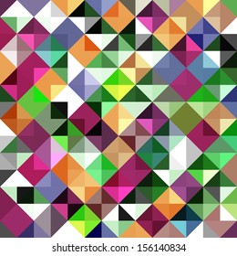 Seamless pattern of geometric shapes. Colorful mosaic backdrop. Geometric vector background. Colorful triangle pattern. 