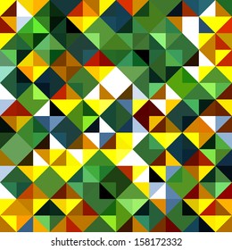 Seamless pattern of geometric shapes. Colorful mosaic backdrop. Geometric vector background. Colorful triangle pattern.  
