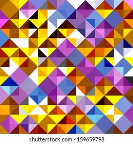 Seamless pattern of geometric shapes. Colorful mosaic backdrop. Geometric vector background. Colorful triangle pattern. 