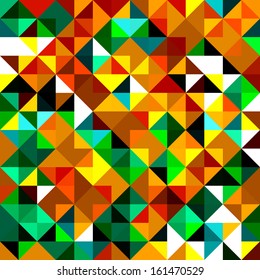 Seamless pattern of geometric shapes. Colorful mosaic backdrop. Geometric vector background. Colorful triangle pattern. 
