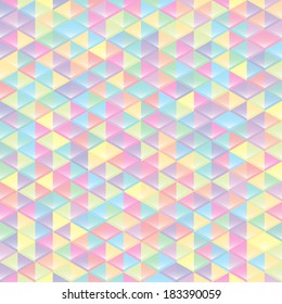 Seamless pattern of geometric shapes. Colorful mosaic banner. Geometric hipster retro background with place for your text. Retro triangle background. Abstract geometric colorful triangles design.